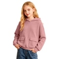 thumbnail image 1 of TQWQT Girls Hoodie Sweatshirt Kids Long Sleeve Pullover Tops Casual Solid Color Hooded Jacket Children Clothing Fashion Outerwear Pink 11-12 Years, 1 of 3