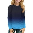 thumbnail image 1 of TQWQT Girls Long Sleeve Shirts Size 10-12 Gradient Print Graphic Tween Girls Clothes Winter Kids Crew Neck Cute T Shirts Trendy Winter Outfits, 1 of 5
