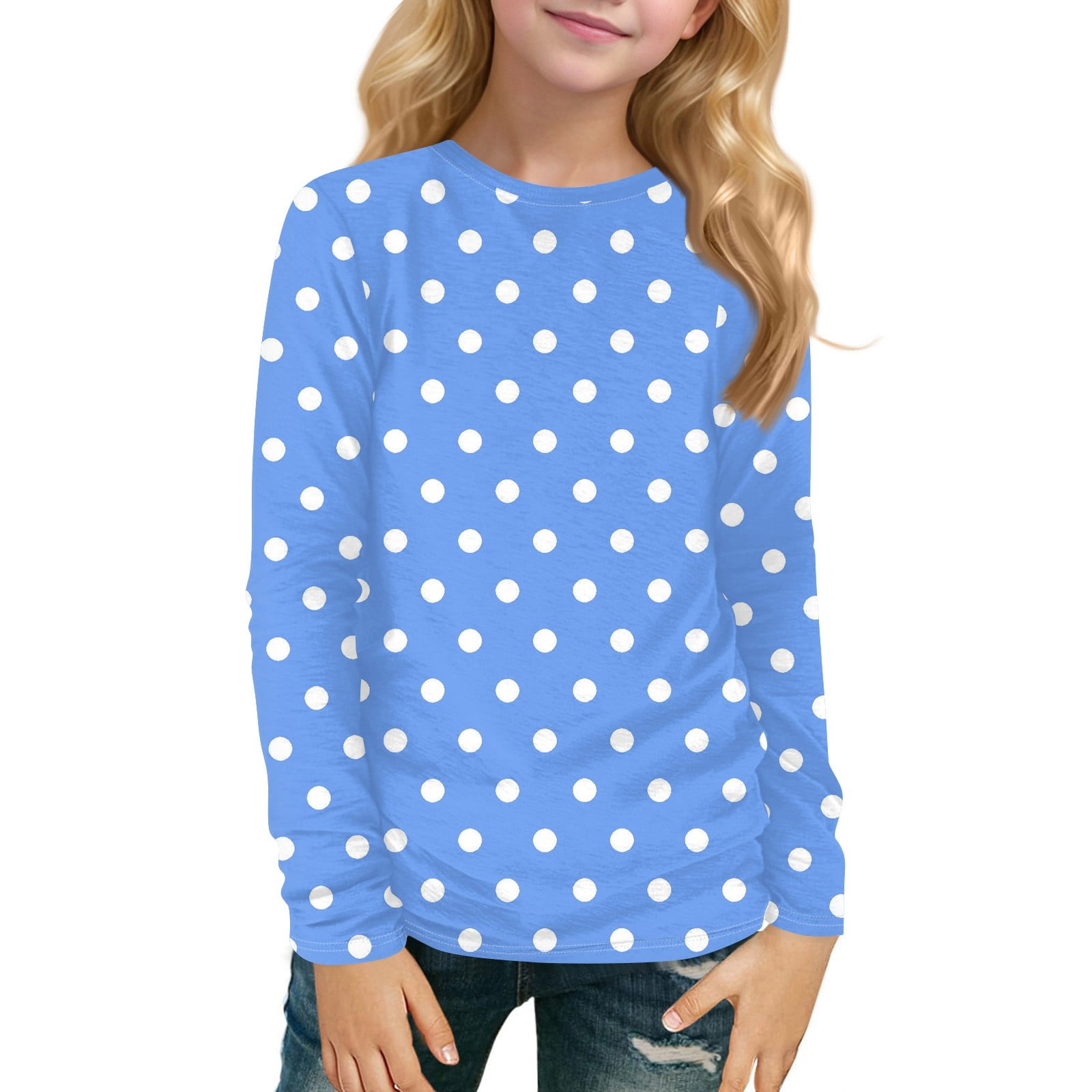 TQWQT Girls Long Sleeve Shirts Trendy Graphic Shirts Size 5-6 Cute ...