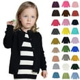 thumbnail image 1 of TQWQT Girls Open Fron Cardigans Fall Toddler Crewneck Cardigan Long Sleeve Size 7 Years Cardigan Basic Button Knit Tops Light pink Cardigans Sweater, 1 of 4
