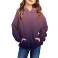 thumbnail image 1 of TQWQT Girls Sweatshirt Purple Hoodie Long Sleeve Trendy Girls Hooded Sweatshirt Gradient Pullover Top Size 10-12 Cute Sweatshirts 3-4 Years, 1 of 4