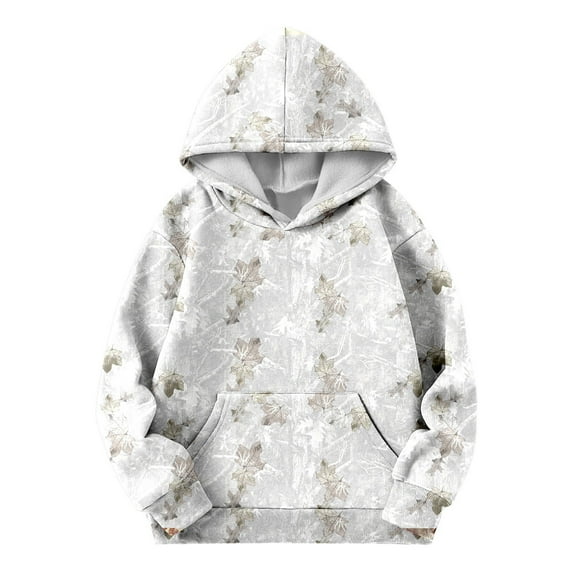 TQWQT Camo Hoodie Sweatshirts for Teen Girls Long Sleeve Maple Leaf Print Cute Graphic Hoodie Drawstring Pullover Trendy Girls Hoodies Kids 11-12 Years