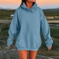 thumbnail image 1 of TQWQT Hoodies for Women Oversized Light Blue Hoodie Long Sleeve Cute Plus Size Hoodie Plain Hooded Sweatshirt Y2k Hoodies with Pockets Light Blue 2XL, 1 of 5