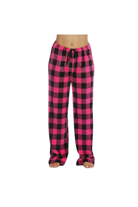 TQWQT Hot Pink Buffalo Plaid Pants Women Wide Leg Casual Comfy Buffalo Plaid Red Buffalo Plaid Pants Flannel Christmas Unisex Pajama Pants Cute Sleep Pj Bottoms Hot Pink 3XL