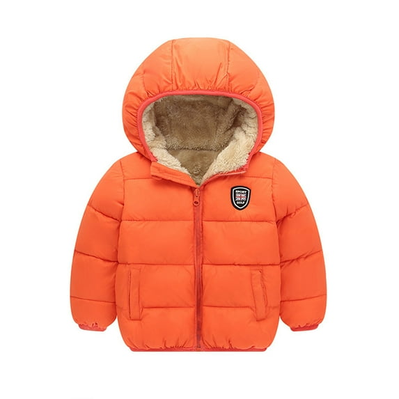 TQWQT Infant Toddler Baby Boy Girl Hooded Coat Cute Ear Long Sleeve Zipper Fleece Lined Jacket Winter Warm Outerwear Tops Vermilion 12-18 Months