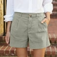 thumbnail image 1 of TQWQT Linen Bermuda Shorts for Women Dressy Casual Chino Shorts Wide Leg High Waisted Trendy Summer Work Shorts with Pockets Light Green 2XL, 1 of 7