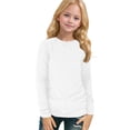 thumbnail image 1 of TQWQT Girls Long Sleeve Shirts Fall White Shirts Size 10-12 Cute Basic Shirt Trendy Kids Crewneck Tee Shirt Girls Tops Tween Girls Clothes 3-4 Years, 1 of 6
