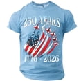 thumbnail image 1 of TQWQT Men's 250 Years USA Patriotic T-Shirt 1776-2026 American Flag Jet Fighter Short Sleeve 4th of July Shirt Crew Neck Summer Workout Tops USA Flag Graphic Tees Light Blue S, 1 of 3