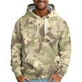thumbnail image 1 of TQWQT Men's Camo Hoodies Casual Fleece Big and Tall Hoodie Hooded Long Sleeve Pullover Camouflage 6XL Hoodies with Pockets Khaki L, 1 of 4