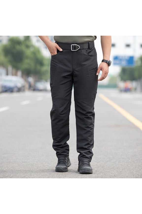 TQWQT Men's Cargo Pants Ripstop Water Resistant Hiking Work Pants Outdoor Multi Pockets Army Tactical Pants Black XL