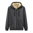 thumbnail image 1 of TQWQT Men's Dark Gray Hoodie Oversized Full Zip Hoodies Long Sleeve Thermal Fleece Hoodie Winter Warm Hoodies Sherpa Lined Hooded Sweatshirt 3XL, 1 of 4