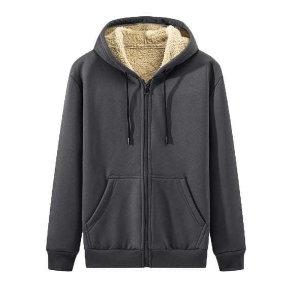 TQWQT Men's Fleece Lined Hoodie Winter Full Zip Hoodies Long Sleeve Oversized Hoodie Thermal Winter Warm Hoodies Sherpa Hooded Sweatshirt 5XL