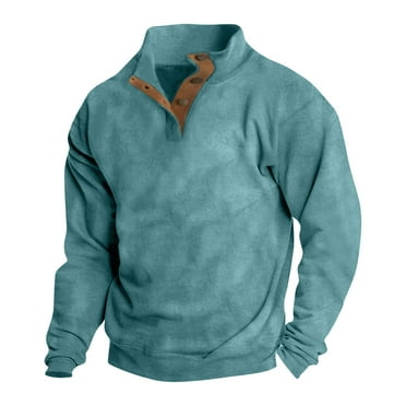 TQWQT Men's Quarter Zip Fleece Sherpa Pullover Sweater Long Sleeve ...