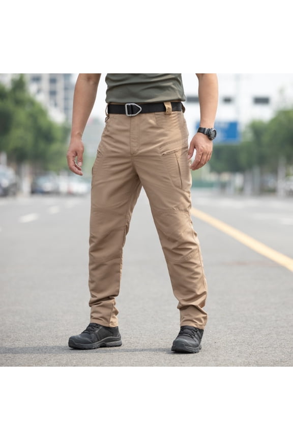 Men's Tactical Pants Water Resistant Ripstop Cargo Work Lightweight EDC Hiking Pants with Multi Pockets Brown XL