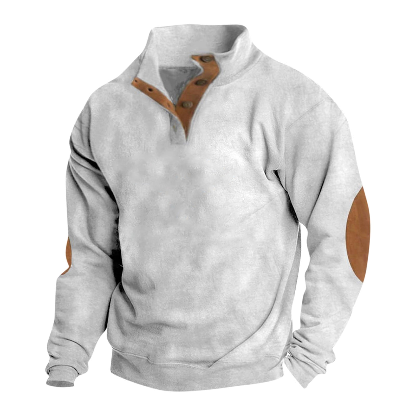 TQWQT Mens Corduroy Shirt Lapel Collar Button Up Pullover Mock