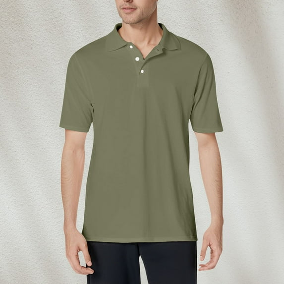 TQWQT Mens Light Brown Polo Shirts Short Sleeve Polo T Shirts Plain Summer Basic Tops Fashion 2025 Business Casual Classic Blouse S