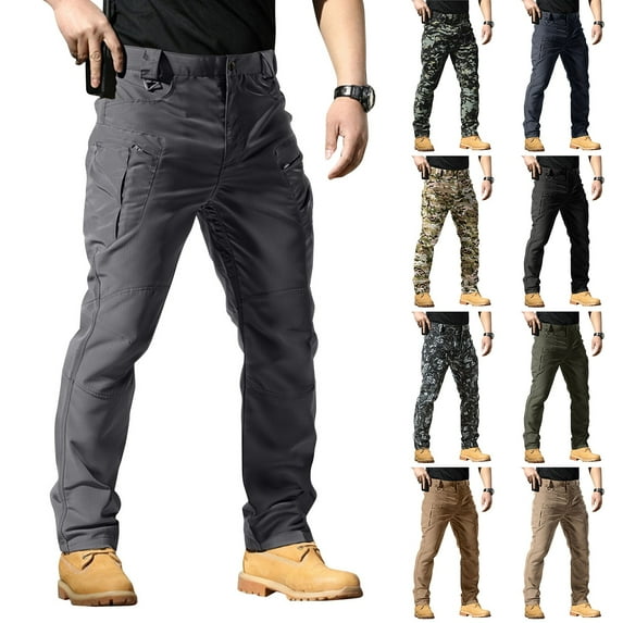 TQWQT Mens Lightweight Cargo Hiking Patns Outdoor Quick Dry Work Tactical Pants with 6 Pockets Water Resistant Fishing Travel Pants Blue M