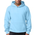thumbnail image 1 of TQWQT Mens Solid Pullover Hoodie Drawstring Hooded Sweatshirt with Kangaroo Pocket and Ribbed Cuffs Casual Long Sleeve Basic Top Fall Clothes Sky Blue 3XL, 1 of 5