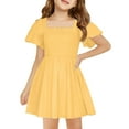 thumbnail image 1 of TQWQT Multicolor Dresses for Girls Cute Plain Swing Sundress Kids Crewneck Size 10-12 Girls Dresses Tween Girls T-Shirt Dress Ruffle Short Sleeve Multicolor L, 1 of 4
