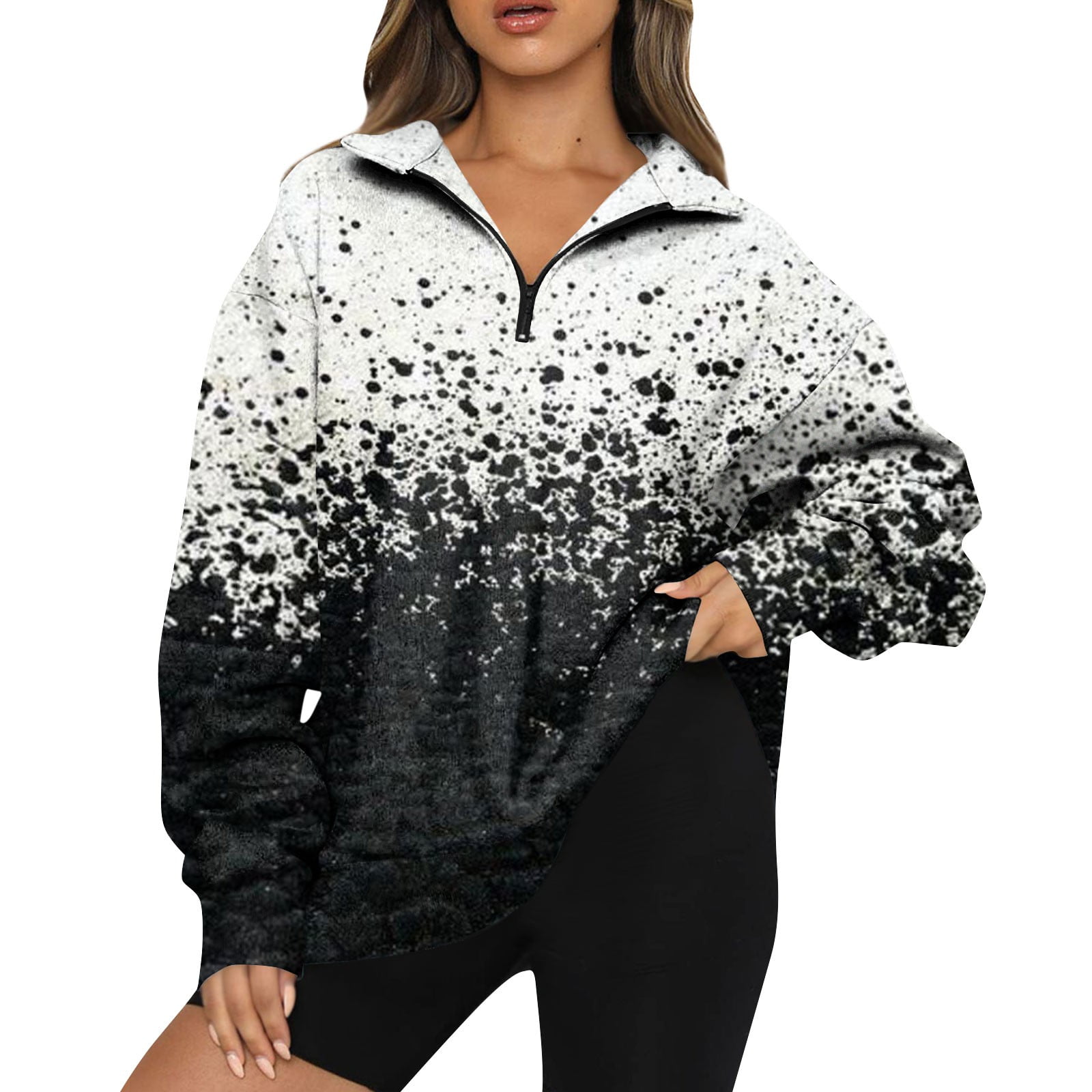 TQWQT Oversized Hoodie for Women Oversized Half Zip Pullover Long Sleeve Sweatshirt Quarter Zip Hoodie Sweater Teen Girls Fall Y2k Clothes Gray XXXL