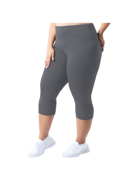 Pedal Pushers for Women Capri Pants Knee Length Trendy Summer Elastic Waist Lightweight Cropped Trouser Dressy Casual Capris with Pockets Dark Gray 3XL
