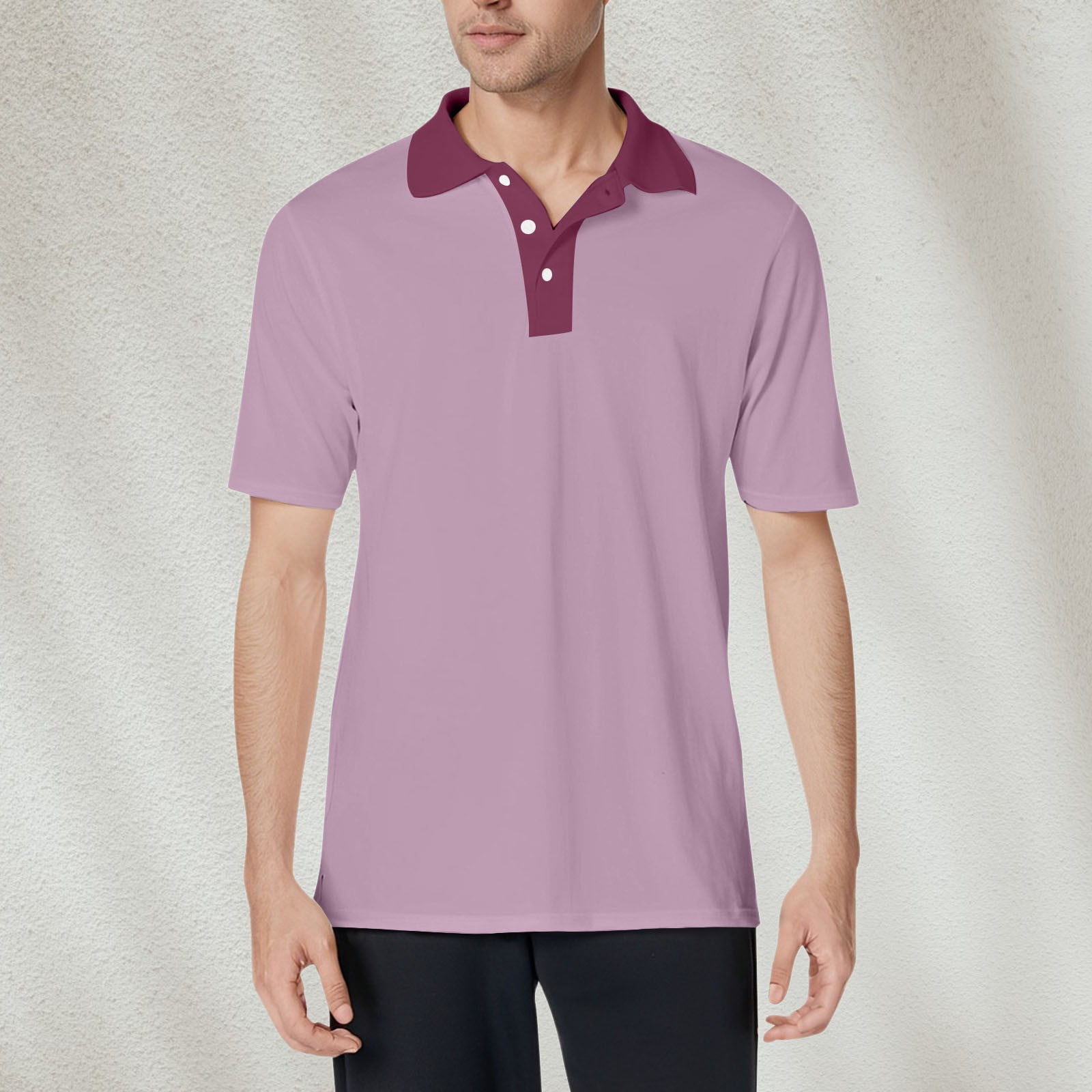 TQWQT Pink Golf Polo Shirts for Men Short Sleeve Polo Shirts Plain ...