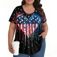 thumbnail image 1 of TQWQT Plus Size American Flag Tops for Women Loose Fit Casual Flowy Tunics Short Sleeve Crewneck Stars and Stripes Print Blouses Summer Trendy Tunics Royal Blue 3XL, 1 of 4