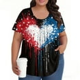 thumbnail image 1 of TQWQT Plus Size American Flag Tunic Tops for Women 4x-5x Trendy Crew Neck T Shirts Stars and Stripes Pleated Tops Short Sleeve Blouses Loose Fit Casual Curvy Women Outfits Hot Pink 3XL, 1 of 5