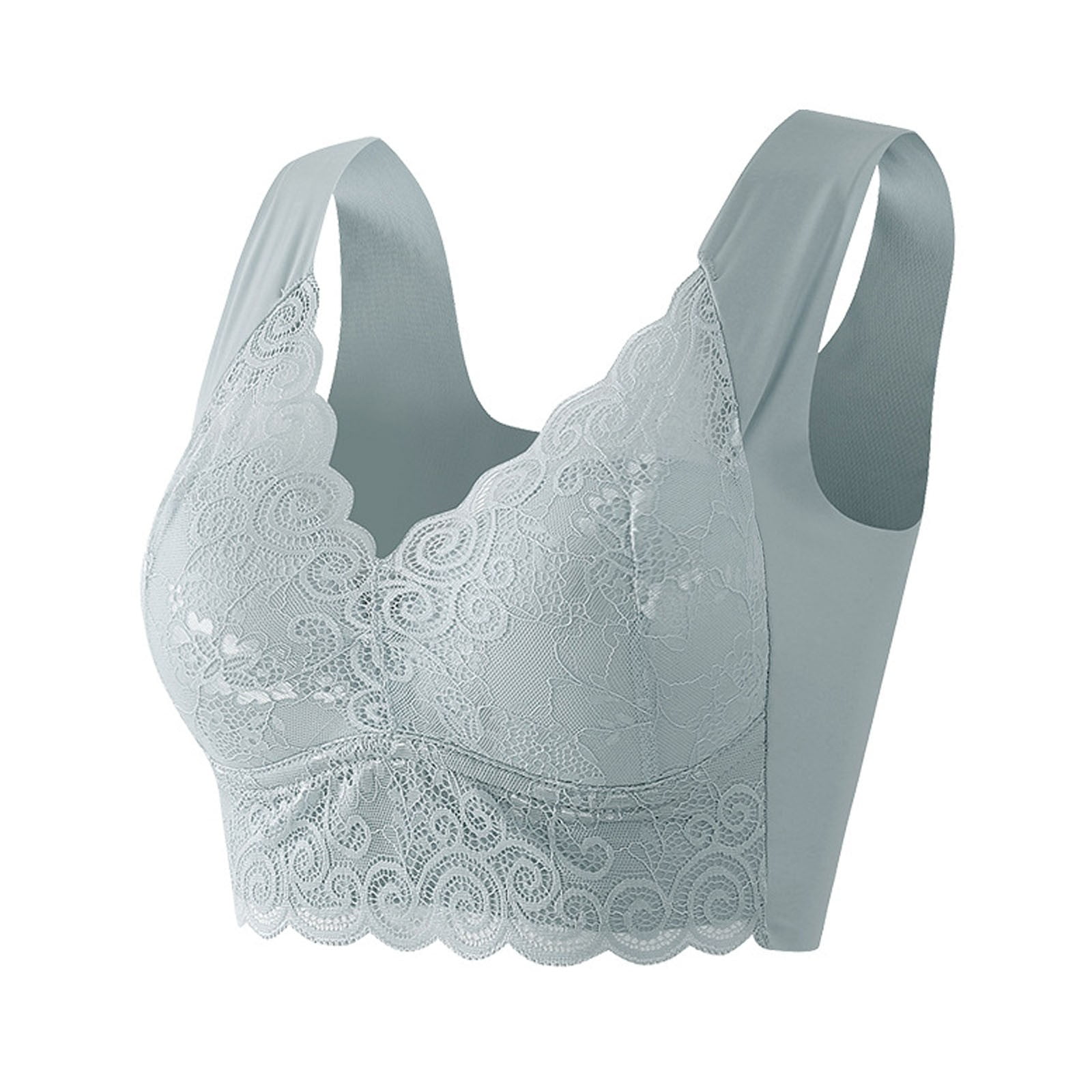 TQWQT Pure Comfort Lace Bralette, Padded Wireless Bra, Convertible Longline  Halter Bralette with Soft Foam Cups
