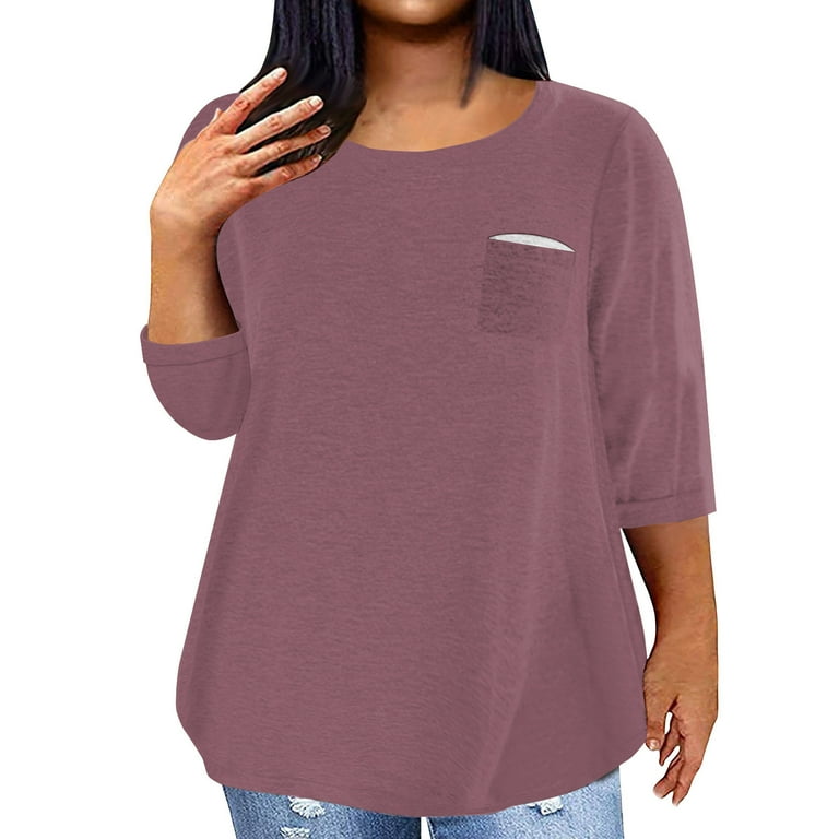 Crew Neck Plain Casual Blouses Crew Neck Plain Casual Blouses