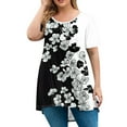 thumbnail image 1 of TQWQT Plus Size Tshirts for Women 4x-5x Ladies Blouses Size 4x Crew Neck Short Sleeve T Shirts Curvy Women Floral Print Dressy Casual Blouses 5x Women Plus Size Clothing White XL, 1 of 5