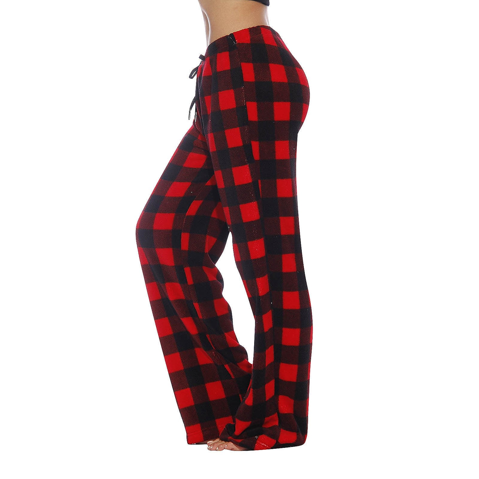 TQWQT Red Buffalo Plaid Pajama Pants Women 2024 Lounge Plus Size ...
