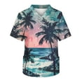thumbnail image 1 of TQWQT Scrubs Tops for Men 2024 Beach Coconut Tree Print Work Uniform with Pocket T-Shirt Lightweight Short Sleeved V-Neck Tunic Blouse Shirts Light Blue XL, 1 of 3