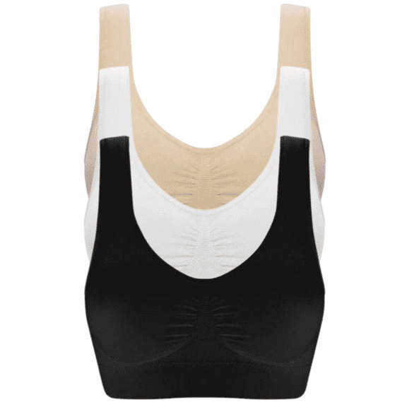 TQWQT Sports Bras for Women Plus Size 3-Pack Women's Wire Free Support Yoga Running Vest Underwears