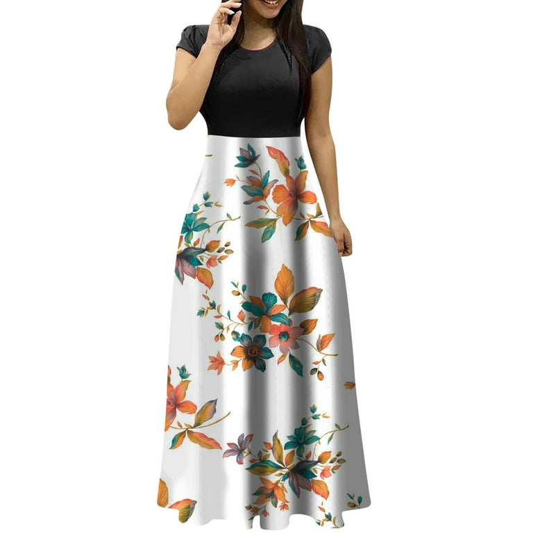 Vintage print a line high waisted dress new arrivals
