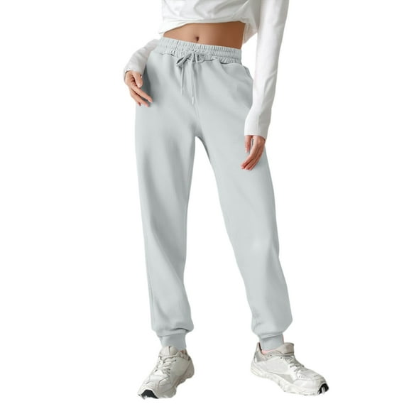TQWQT Sweatpants Women Wide Leg Pants Trendy Summer Drawstring Pants High Waisted Baggy Joggers Dressy Casual Lounge Pants with Pockets Gray XL