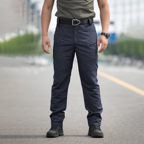 TQWQT Tactical Pants, Le Spartan Motorcycle Pants, Men's Lightweight Quick-Drying Water Resistant Ripstop Cargo Pants Blue S