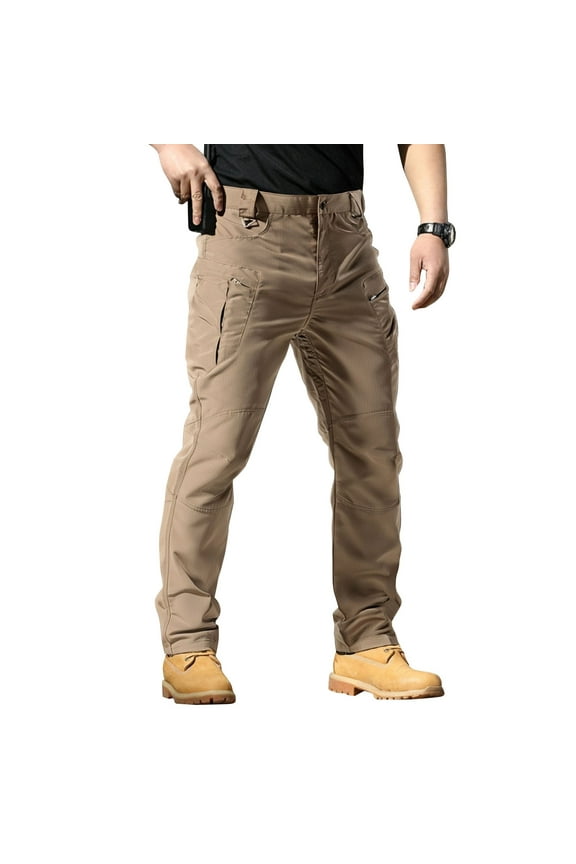 Tactical Pants, Le Spartan Motorcycle Pants, Men's Lightweight Quick-Drying Water Resistant Ripstop Cargo Pants Khaki XL