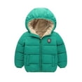 thumbnail image 1 of TQWQT Toddler Infant Kids Baby Boy Girl Bear Hooded Coat Winter Thick Jacket Winter Outwear Green 6-12 Months, 1 of 6