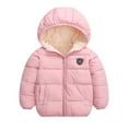 thumbnail image 1 of TQWQT Toddler Infant Kids Baby Boy Girl Bear Hooded Coat Winter Thick Jacket Winter Outwear Pink 12-18 Months, 1 of 6