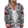 thumbnail image 1 of TQWQT Ugly Christmas Sweater Women 2024 Open Front Santa Xmas Tree Print Funny Graphic Sweater Button Down Cardigan Cute Plus Size Women Clothes Hot Pink 2XL, 1 of 5