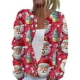 thumbnail image 1 of TQWQT Ugly Christmas Sweater Women 2024 Plus Size Open Front Santa Xmas Tree Print Funny Graphic Button Down Sweater Cardigans Cute Sweater Green 4XL, 1 of 5