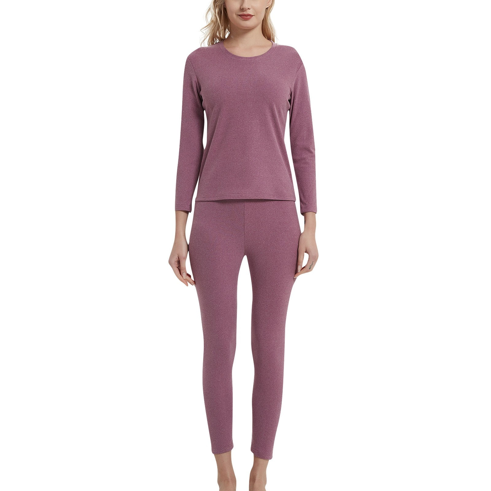 TQWQT Ultra Soft Thermal Underwear for Women, Long Johns 2 Set with Fleece  Lined ,Cold Weather Base layer Warm Top & Bottom