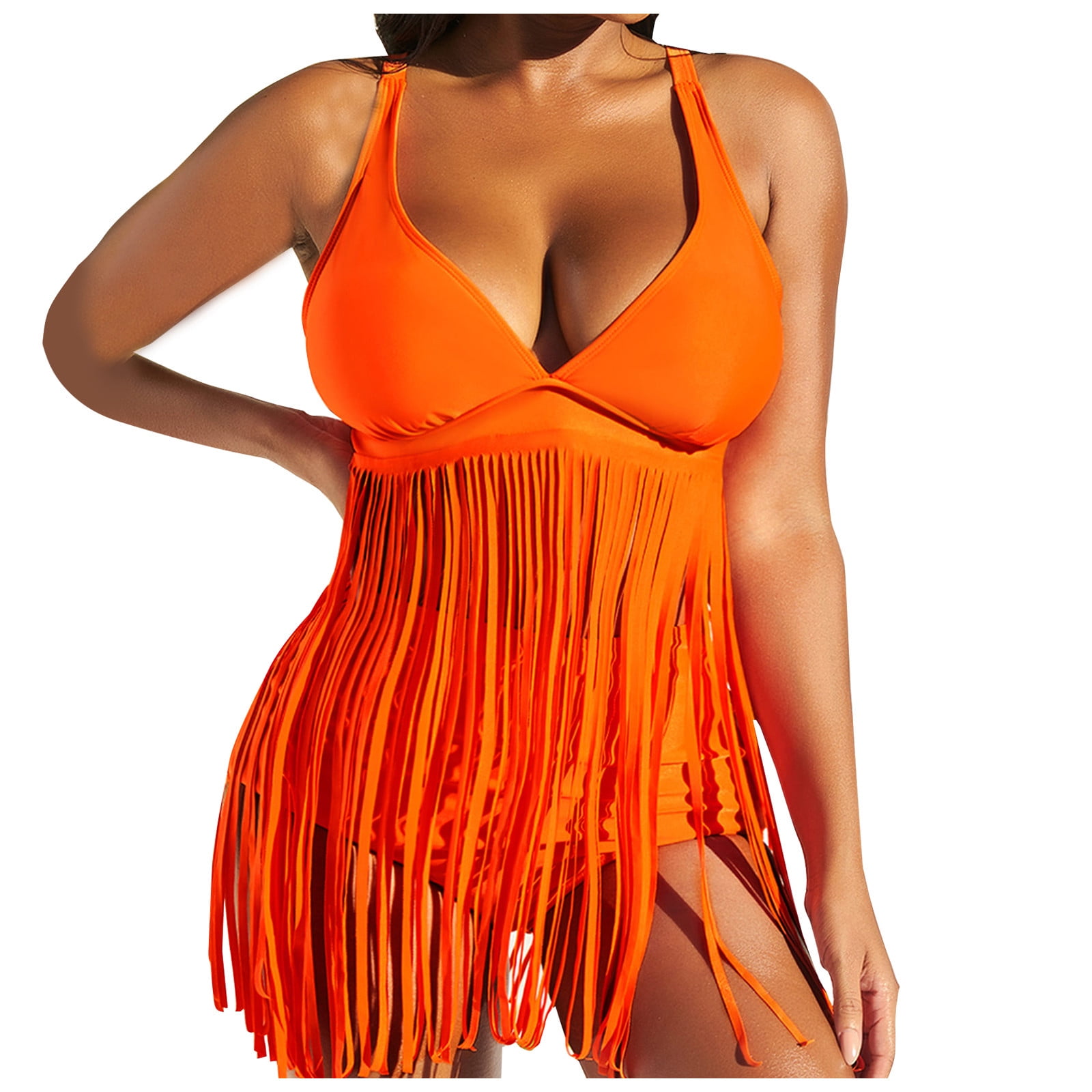TQWQT Womens High Cut Bikini Sets Solid Color Cheeky Swimsuit Deep V Neck  Sexy Two Piece Bathing Suits