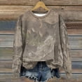 thumbnail image 1 of TQWQT Women's Camo Sweatshirt Maple Leaf Print Oversized Long Sleeve Shirts Fleece Sweatshirts Casual Fall Pullover Tops Khaki 4XL-Large, 1 of 5