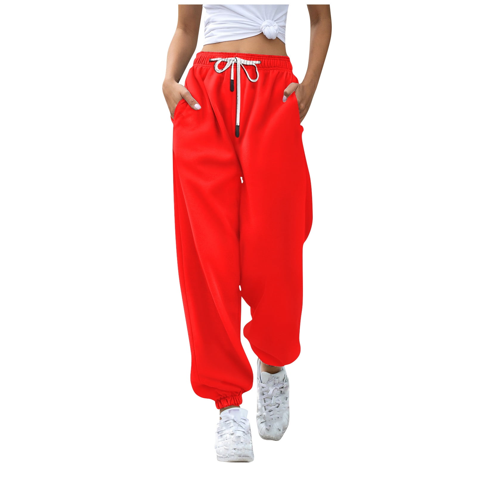 Red Premium Sports Academy Puff Oversized Sweatpants