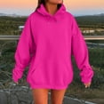 thumbnail image 1 of TQWQT Women's Hot Pink Hoodie Long Sleeve Fashion Y2k Hoodies Cute Hooded Sweatshirt Oversized Plus Size Pullover Tops with Pockets Hot Pink 4XL, 1 of 5