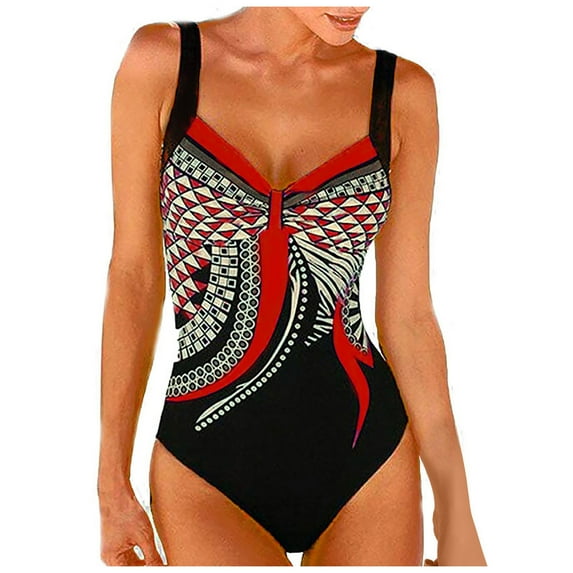 TQWQT Women's One Piece Swimsuit Tummy Control Swimwear Slimming Vintage Bathing Suits