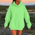 thumbnail image 1 of TQWQT Women's Oversized Fluorescent Green Hoodies Cute Trendy Plus Size Hoodie Long Sleeve Hooded Sweatshirt Plain Y2k Hoodies with Pockets Fluorescent Green L, 1 of 5