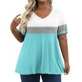 thumbnail image 1 of TQWQT Women's Plus Size Tops Cute Summer Floral Top Womens V Neck Tunic Short Sleeve Tops Dressy Casual Blouses Plus Size Womens Clothes, 1 of 6